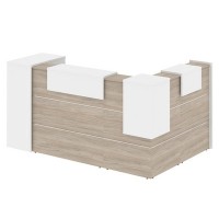 Onix O.R-K-25 (Дуб аттик/Белый бриллиант) Стойка ресепшн угловая г-образная с внешним углом