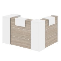 Onix O.R-K-26 (Дуб аттик/Белый бриллиант) Стойка ресепшн угловая г-образная с внешним углом