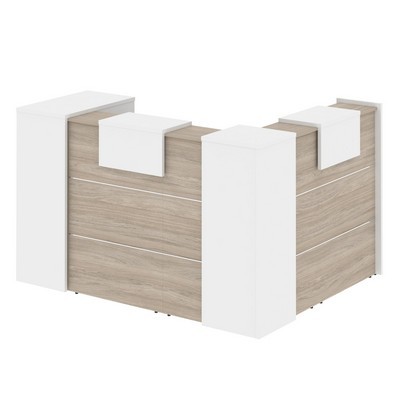 Onix O.R-K-26 (Дуб аттик/Белый бриллиант) Стойка ресепшн угловая г-образная с внешним углом