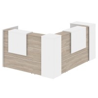 Onix O.R-K-27 (Дуб аттик/Белый бриллиант) Стойка ресепшн угловая г-образная с внешним углом