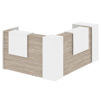 Onix O.R-K-27 (Дуб аттик/Белый бриллиант) Стойка ресепшн угловая г-образная с внешним углом