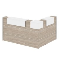 Onix O.R-K-28 (Дуб аттик/Белый бриллиант) Стойка ресепшн угловая г-образная с внешним углом