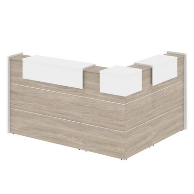 Onix O.R-K-28 (Дуб аттик/Белый бриллиант) Стойка ресепшн угловая г-образная с внешним углом