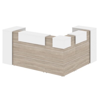 Onix O.R-K-29 (Дуб аттик/Белый бриллиант) Стойка ресепшн угловая г-образная с внешним углом