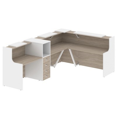 Onix O.R-K-30 (Дуб аттик/Белый бриллиант) Стойка ресепшн угловая г-образная с внешним углом