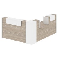 Onix O.R-K-31 (Дуб аттик/Белый бриллиант) Стойка ресепшн угловая г-образная с внешним углом