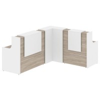 Onix O.R-K-32 (Дуб аттик/Белый бриллиант) Стойка ресепшн угловая г-образная с внутренним углом