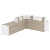 Onix O.R-K-34 (Дуб аттик/Белый бриллиант) Стойка ресепшн угловая г-образная с внутренним углом