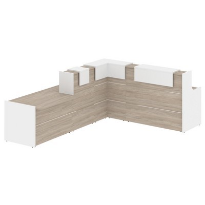 Onix O.R-K-34 (Дуб аттик/Белый бриллиант) Стойка ресепшн угловая г-образная с внутренним углом