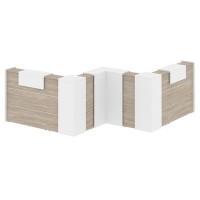 Onix O.R-K-35 (Дуб аттик/Белый бриллиант) Стойка ресепшн угловая г-образная с внутренним углом