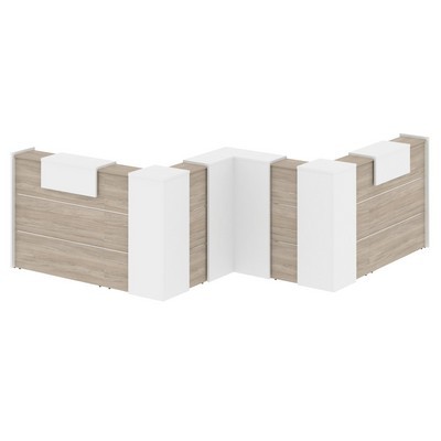 Onix O.R-K-35 (Дуб аттик/Белый бриллиант) Стойка ресепшн угловая г-образная с внутренним углом