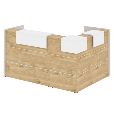 Onix O.R-K-23 (Тиквуд светлый/Белый бриллиант) Стойка ресепшн угловая г-образная с внешним углом