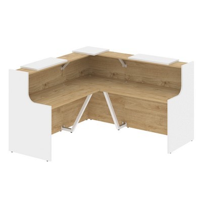 Onix O.R-K-24 (Тиквуд светлый/Белый бриллиант) Стойка ресепшн угловая г-образная с внешним углом