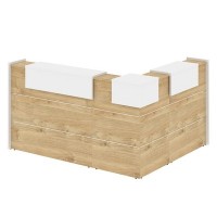 Onix O.R-K-28 (Тиквуд светлый/Белый бриллиант) Стойка ресепшн угловая г-образная с внешним углом