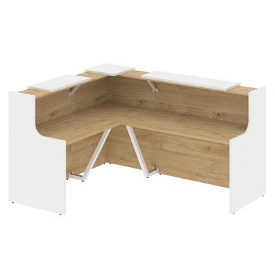 Onix O.R-K-28 (Тиквуд светлый/Белый бриллиант) Стойка ресепшн угловая г-образная с внешним углом