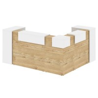 Onix O.R-K-29 (Тиквуд светлый/Белый бриллиант) Стойка ресепшн угловая г-образная с внешним углом