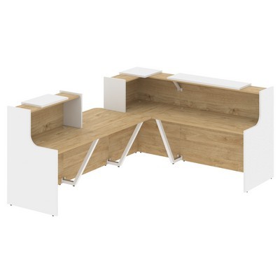 Onix O.R-K-31 (Тиквуд светлый/Белый бриллиант) Стойка ресепшн угловая г-образная с внешним углом