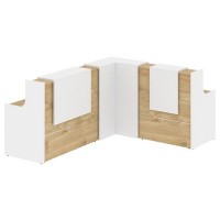 Onix O.R-K-32 (Тиквуд светлый/Белый бриллиант) Стойка ресепшн угловая г-образная с внутренним углом