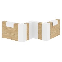 Onix O.R-K-35 (Тиквуд светлый/Белый бриллиант) Стойка ресепшн угловая г-образная с внутренним углом