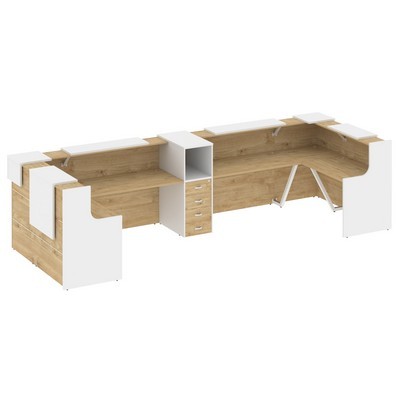 Onix O.R-K-37 (Тиквуд светлый/Белый бриллиант) Стойка ресепшн п-образная