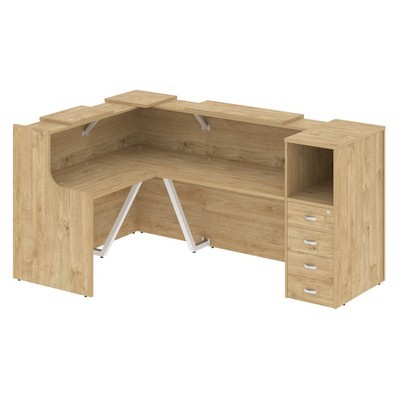 Onix O.R-K-25 (Тиквуд светлый) Стойка ресепшн угловая г-образная с внешним углом