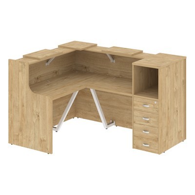 Onix O.R-K-26 (Тиквуд светлый) Стойка ресепшн угловая г-образная с внешним углом