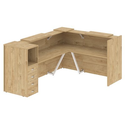 Onix O.R-K-27 (Тиквуд светлый) Стойка ресепшн угловая г-образная с внешним углом