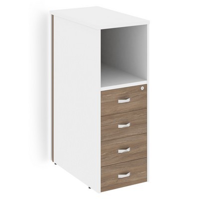 Onix O.R-TV-4.S(L) (Дуб аризона/Белый бриллиант) Тумба с подсветкой 4 ящика завершающая, левая