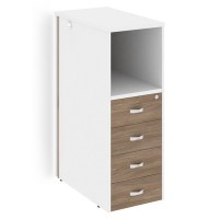 Onix O.R-TV-4.S (Дуб аризона/Белый бриллиант) Тумба с подсветкой 4 ящика проходная, средняя