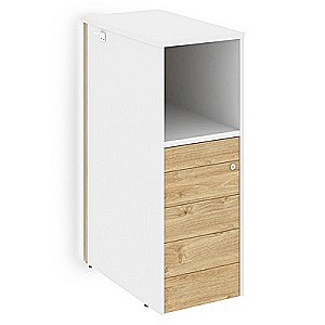 Оникс O.R-TV-5TIP.S (Тиквуд светлый/Белый бриллиант) Тумба с подсветкой 5 ящиков TIP-ON, проходная  средняя