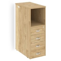 Onix O.R-TV-4.S (Тиквуд светлый) Тумба с подсветкой 4 ящика проходная, средняя